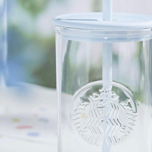 Starbucks 473ml/16oz Nature's Triangle Glass Cup with Straw – Ann Ann  Starbucks