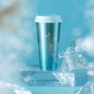 Starbucks 500ml/17oz Anniversary Ocean Two-Tailed Mermaid Stainless Steel Cup - Ann Ann Starbucks