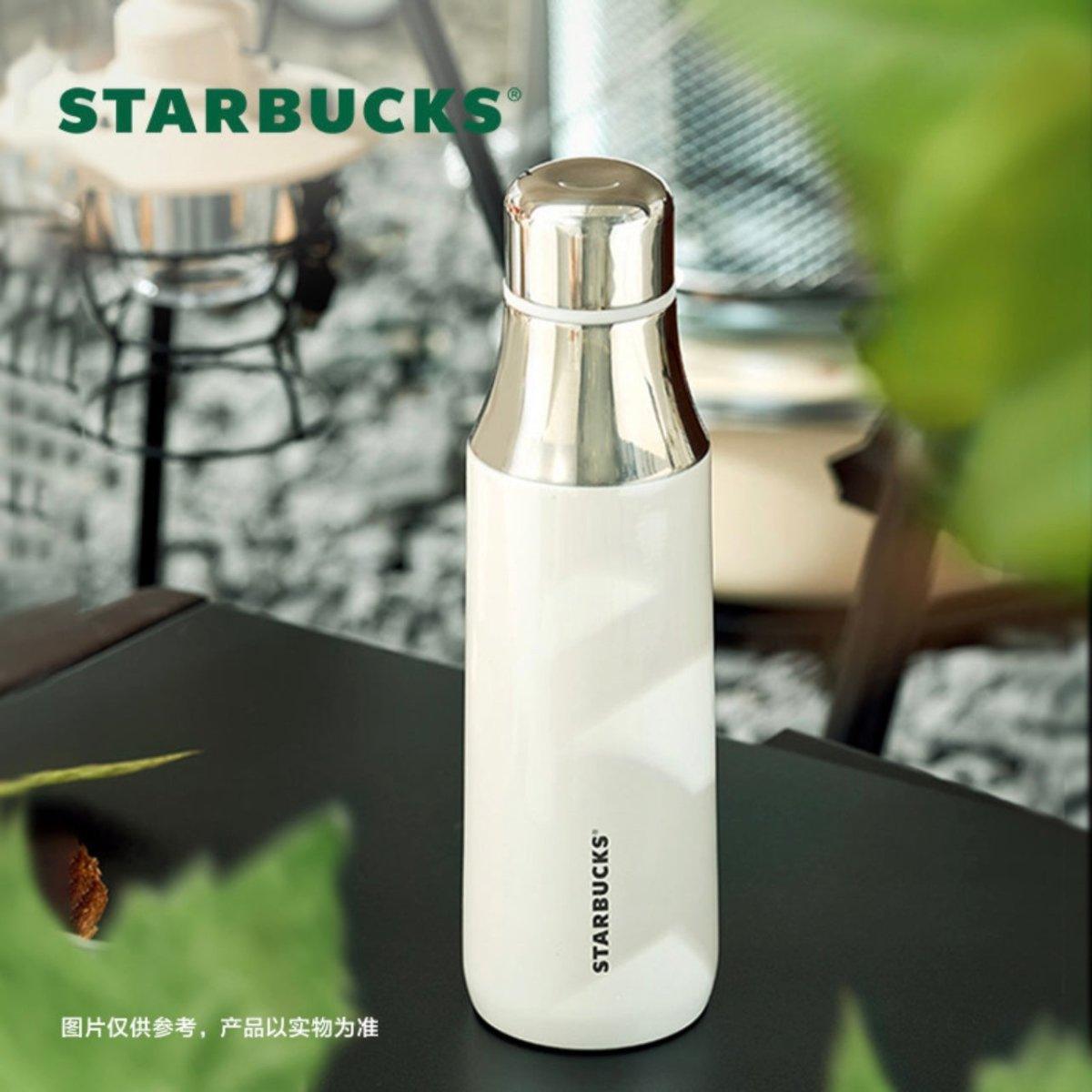 Starbucks 500ml/17oz White Stainless Steel Bottle - Ann Ann Starbucks