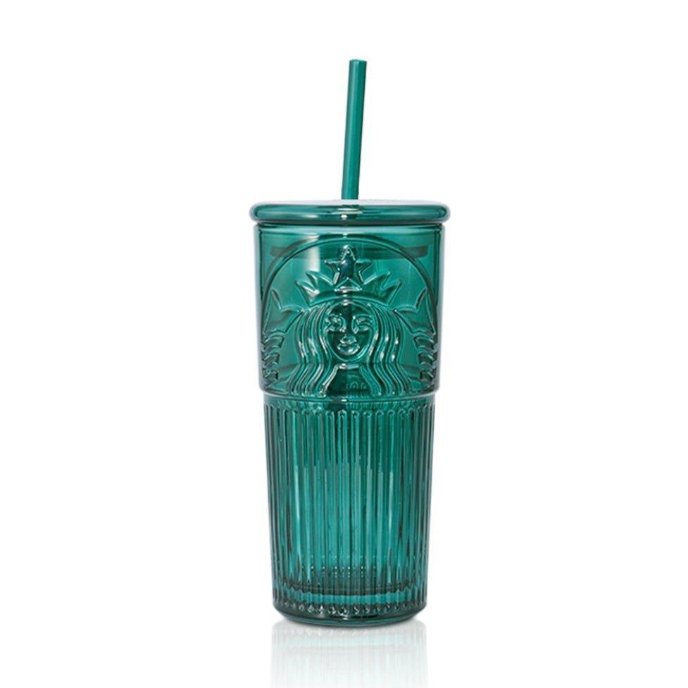 Starbucks 550ml/19oz Goddess of illusion Dark Green Glass Cup - Ann Ann Starbucks