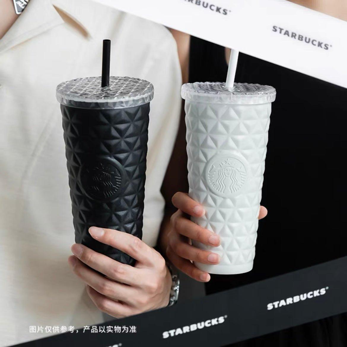 Starbucks 591ml/20oz black and white moonlight Jewelled Straw Cup Gift Set - Ann Ann Starbucks