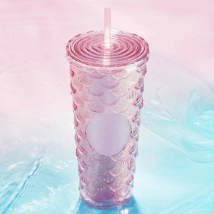 Starbucks 710ml/24oz Anniversary Phantom Gradient Pink Crafted Mermaid Scale Cold Cup - Ann Ann Starbucks