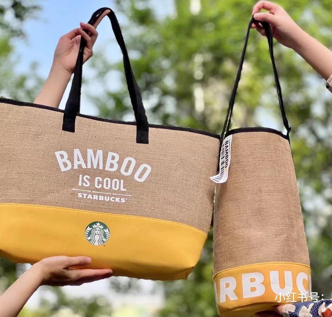Starbucks Bamboo Tote Bag and Phone Purse Set (Starbucks Bamboo Bag 2022 Collection) - Ann Ann Starbucks