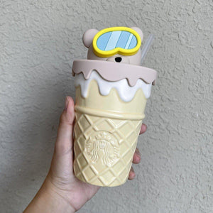 Starbucks China Ice cream / Snorkeling Bear Ceramic Cup - Ann Ann Starbucks