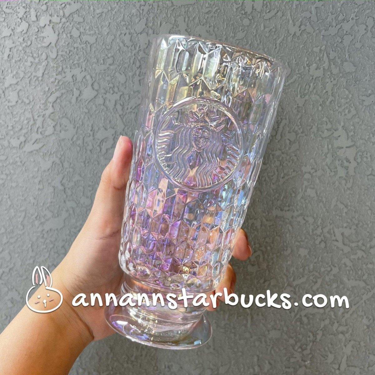 Starbucks China Iridescent Diamond Siren Glass Cup - Ann Ann Starbucks