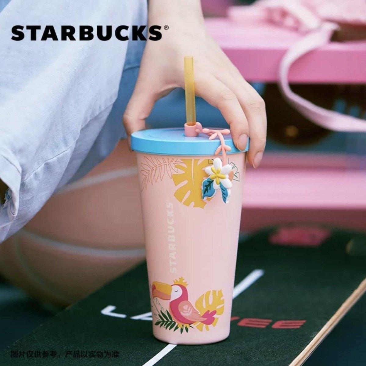 Starbucks China Pink Blue Toucan Stainless Cup (Bright Summer) - Ann Ann Starbucks