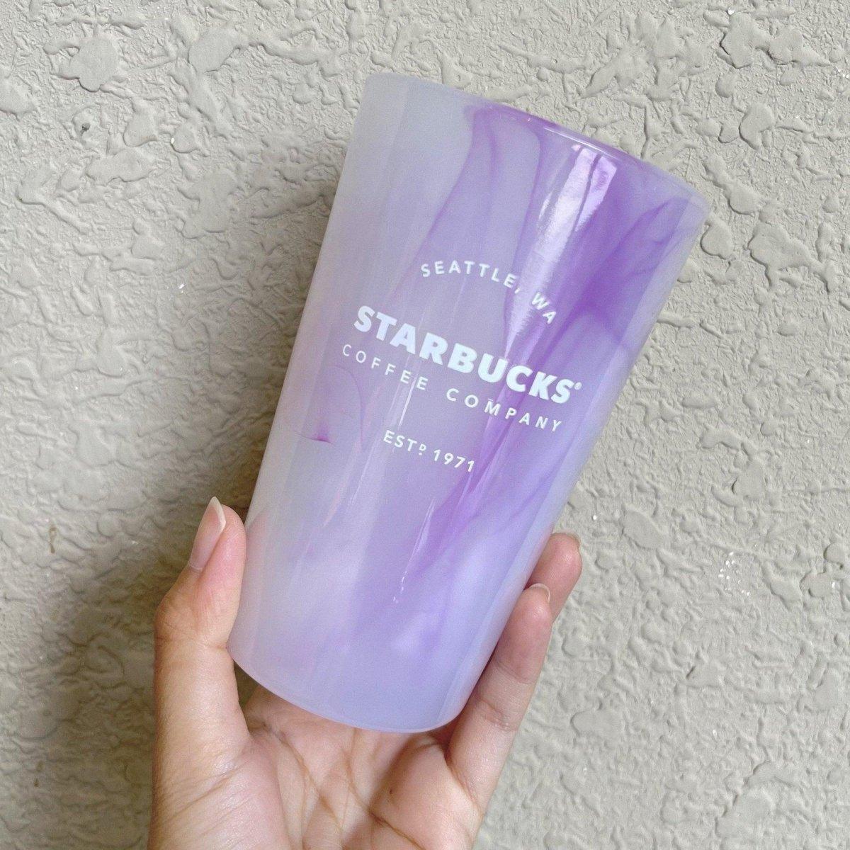 Starbucks China Purple Starry Summer Night Marble Glass Cup - Ann Ann Starbucks