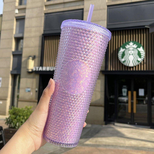 Starbucks China Purple Starry Summer Night Plastic Studded Tumbler - Ann Ann Starbucks