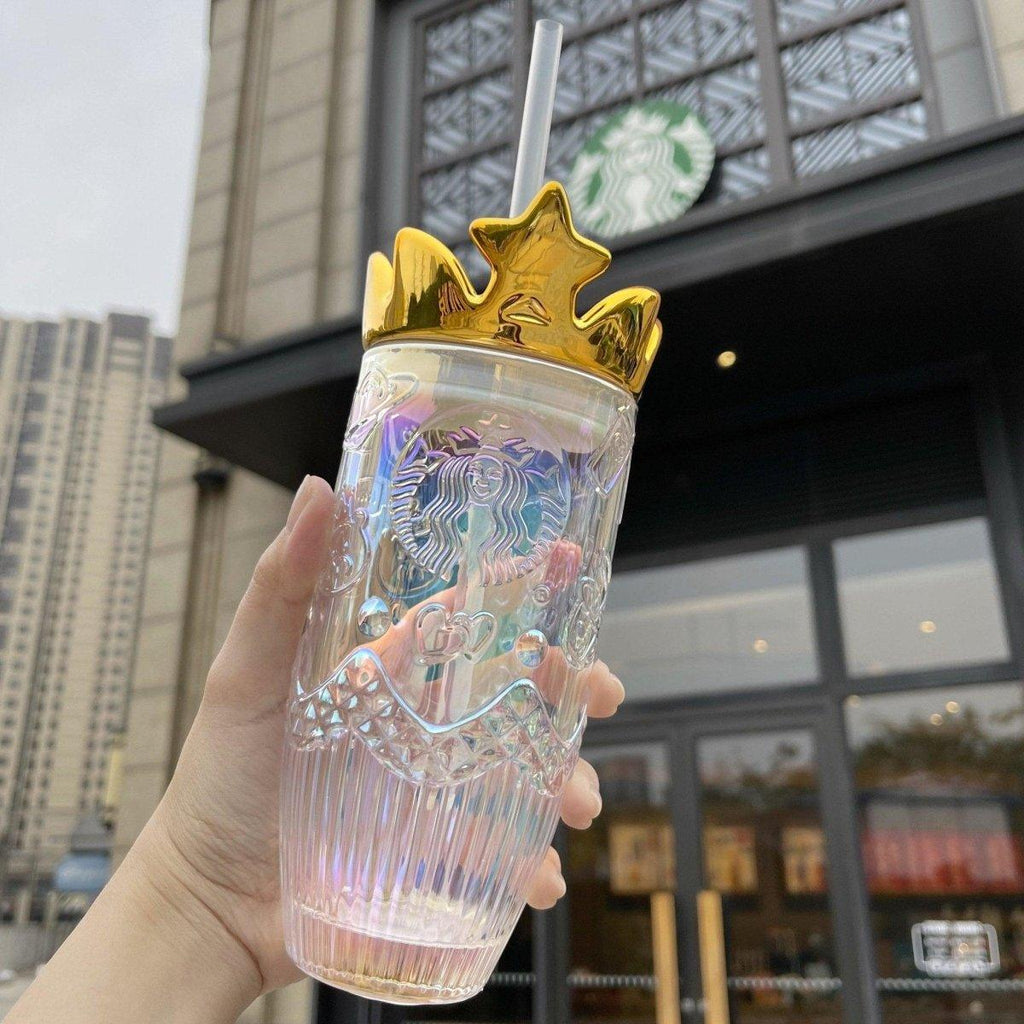 Starbucks China Valentine 2021 Edition Iridescent Glass Crown Cup - Ann Ann Starbucks