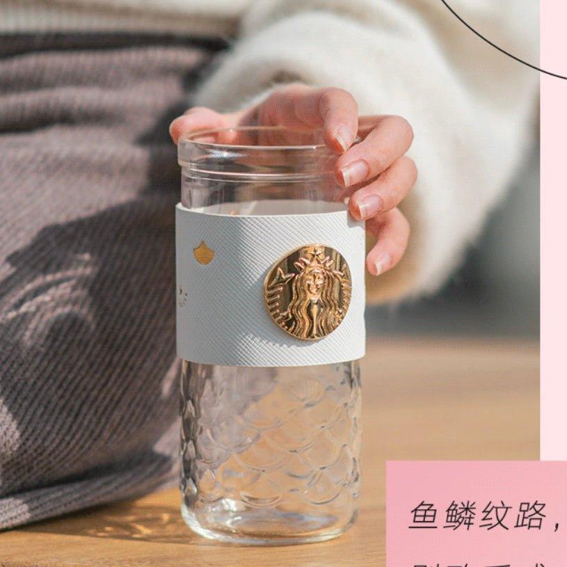 Starbucks China White Gold Glass Jar/Cup - Ann Ann Starbucks