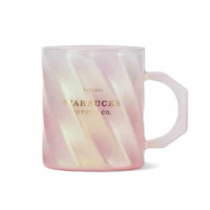 Starbucks Glitter Pink Swirly Glass Cup - Ann Ann Starbucks