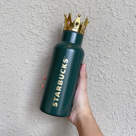 Starbucks Green Stainless Steel Mermaid Tail Bottle with Crown Lid (Starbucks 50th Anniversary Edition) - Ann Ann Starbucks