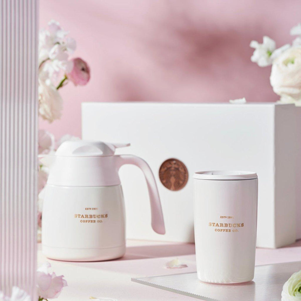 Starbucks Pink Blossom Thermos Gift Box (inclusive Kettle & Travelling Cup) - Ann Ann Starbucks