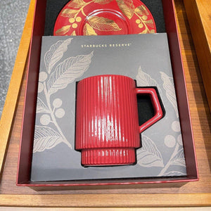 Starbucks Reserve Red Ceramic Mugs and Saucer with Exclusive Box 355ml/12oz - Ann Ann Starbucks