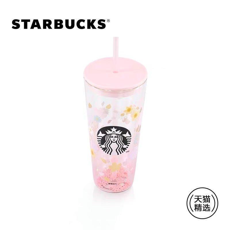 Starbucks Sakura Double Glass Tumbler with Straw - Ann Ann Starbucks