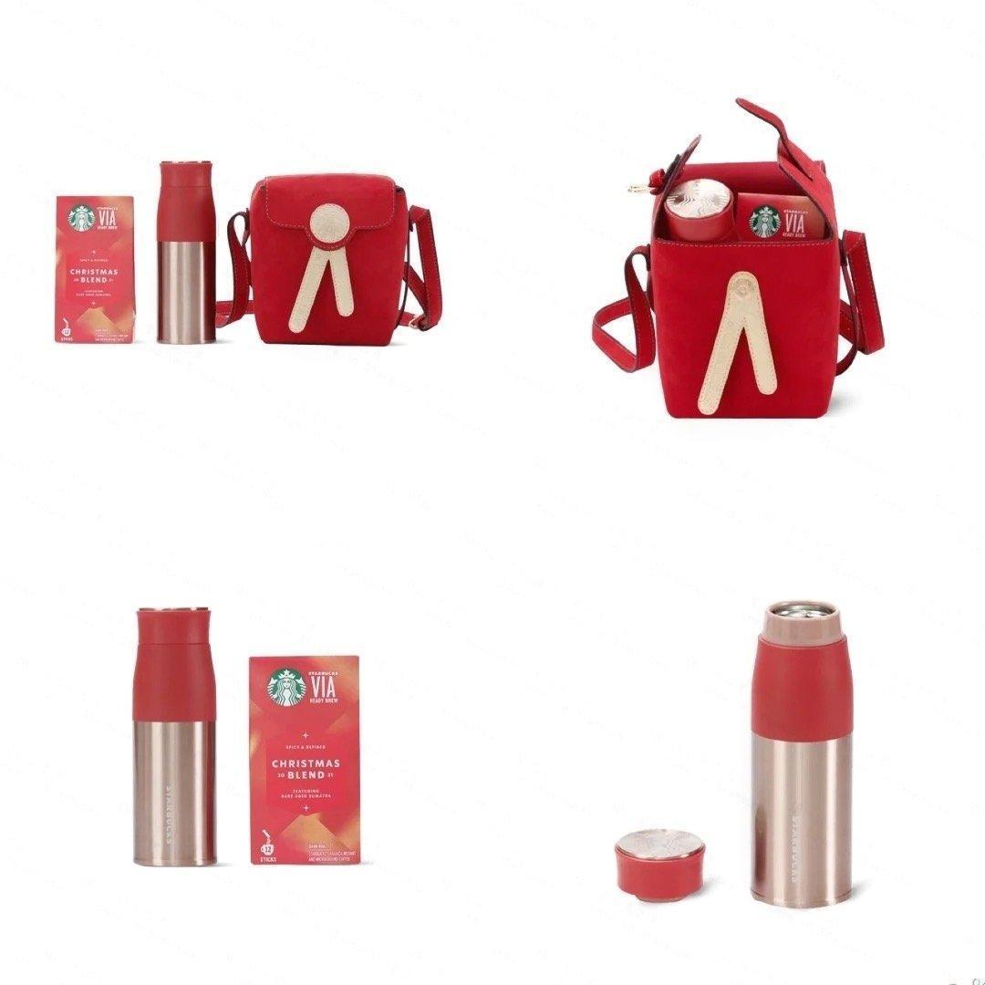 Starbucks Stainless Tumbler with Red Bag Set (Starbucks China Christmas Coffee Lifestyle Collection 2021) - Ann Ann Starbucks