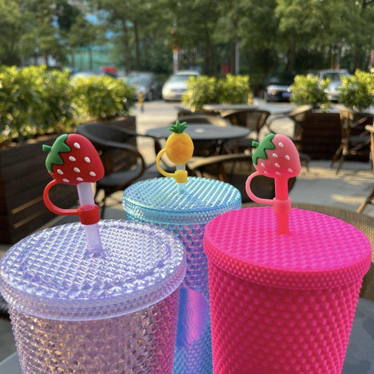 Strawberries and Pineapple Straw Toppers set of 3 for Tumbler, Straw Cup – Starbucks Accessories - Ann Ann Starbucks