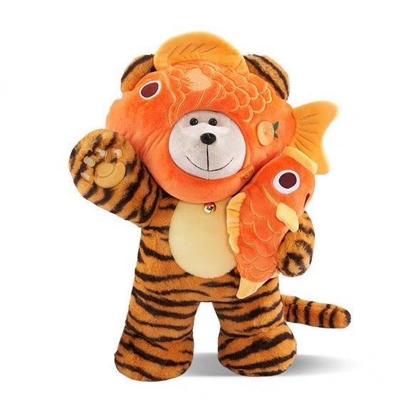 Tiger Holding Fish Bearista Plush Toy - Ann Ann Starbucks