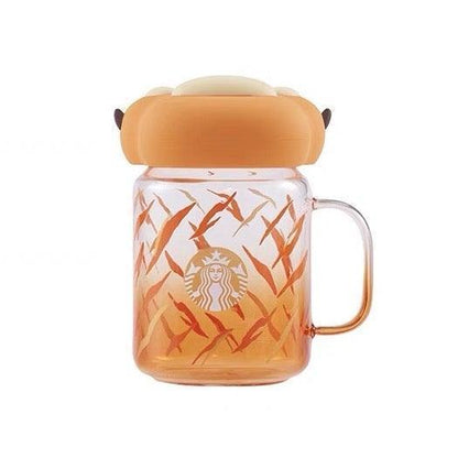 Tiger Stripes Mason Glass Cup with Paw Lid 525ml/17,75oz - Ann Ann Starbucks